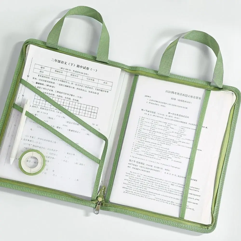 Transparent Document Bag Stationery Storage Folder File Mesh Zipper Pouch Zip File Folders School Office Supplies Stationary