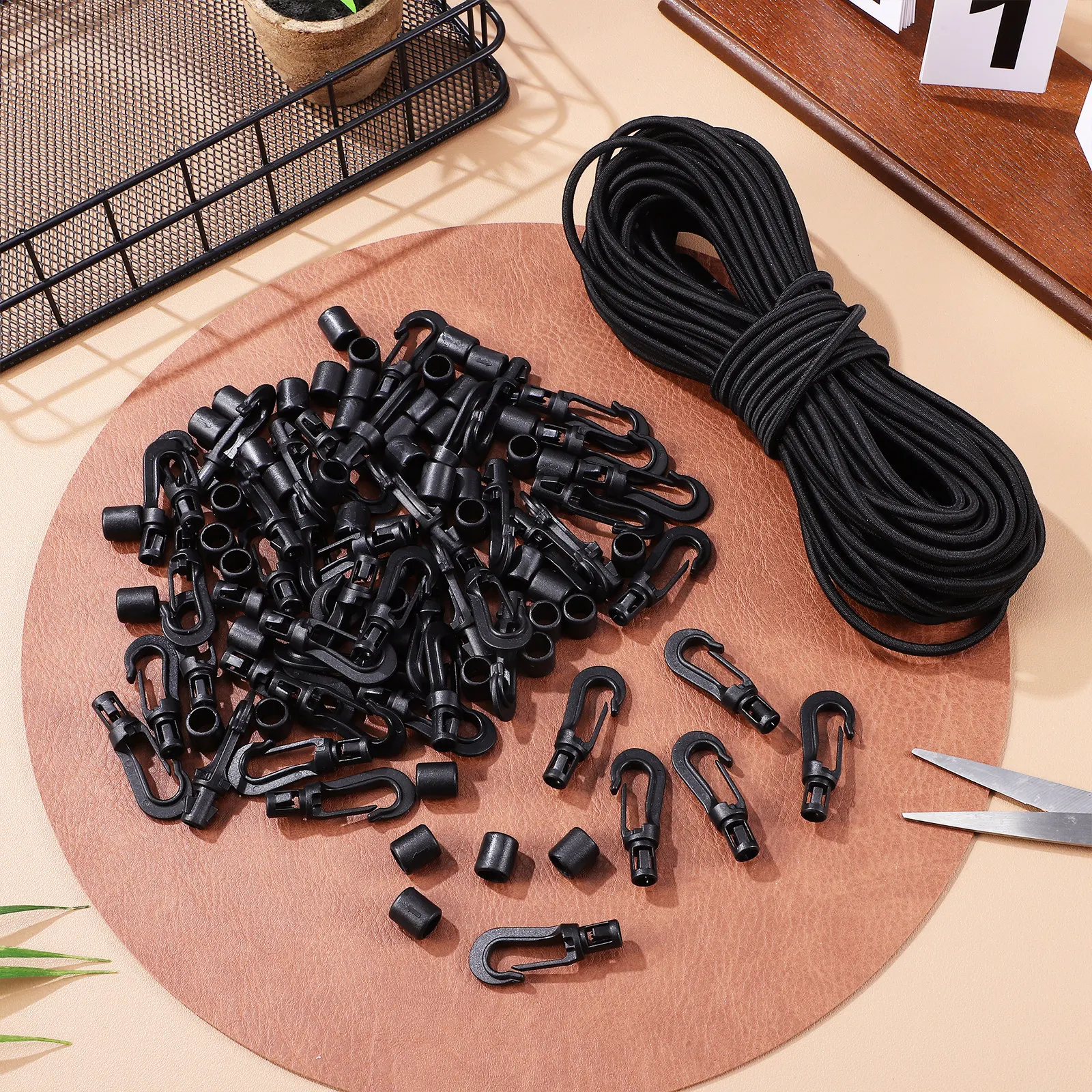 

Outdoor Kayak Accessory Bungee Cord Set Elastic Nylon Rope Shock Absorption Hooks Boating Camping Hiking Gear Long Bungee Cords