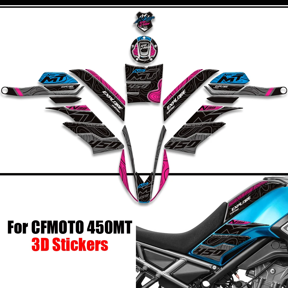 For CFMOTO 450MT 450 MT Adventure Bike CF MOTO Protector Tank Pad Grips Kit Knee Fairing Fender Stickers Decals 2023 2024 2025