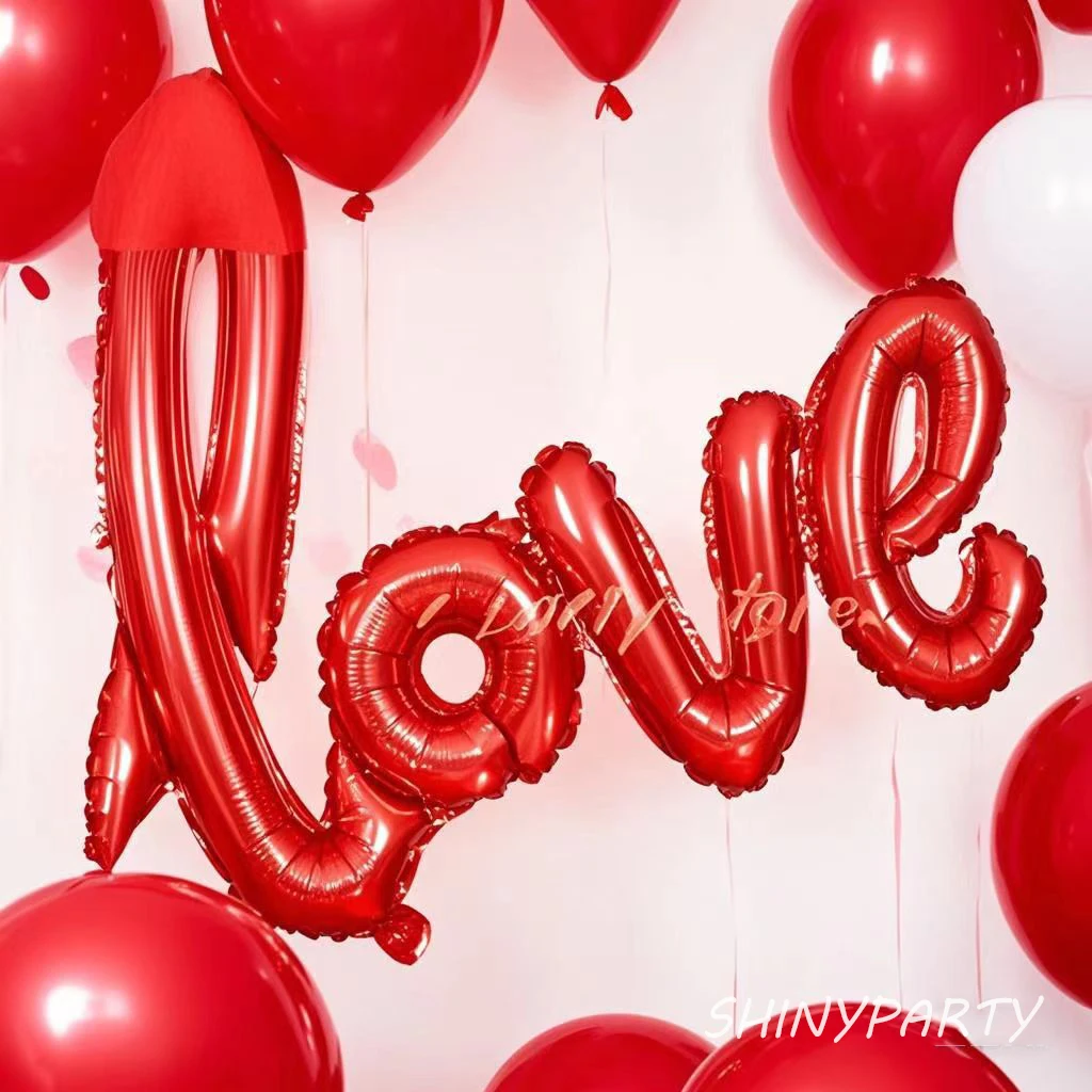 108cm Big Red Letter LOVE Foil Balloons Wedding Anniversary Valentine's Day Proposal Aluminum Balloon Baby Shower Globos Decor