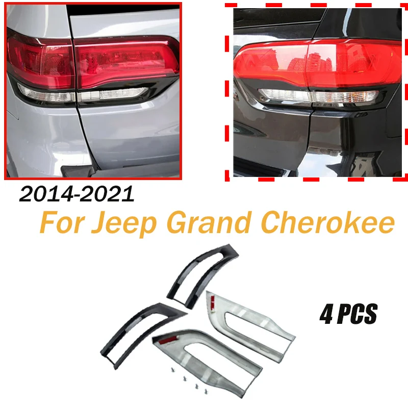

Frame Taillight Lamp for Jeep Grand Cherokee 2014-2020 4 PCS Rear Fog Side Hood Light Cover External Trim Tuning Accessories