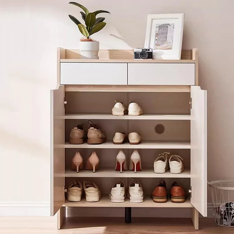 Essentials Muebles Home Furniture Vertical Organizer Shoe Cabinet Storage Mobile Shelves Wooden Shoe Shelf Show College Dorm