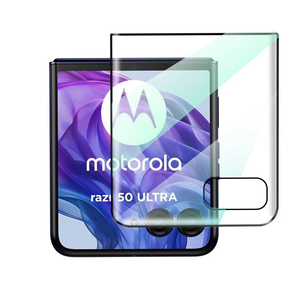 3D изогнутое закаленное стекло для Outter Screen Motorola Razr 50 Ultra 50 Ultra Protector For Moto Razr 50 Ultra Plus 2024 Film