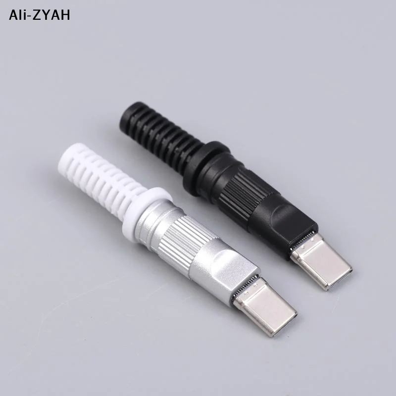 2/5Pcs USB3.1 24Pin Type-C Male 5 Solder Joints For Mobile Phone Fast Charging C To C With CC Solder Pad Repair DIY Data Plug