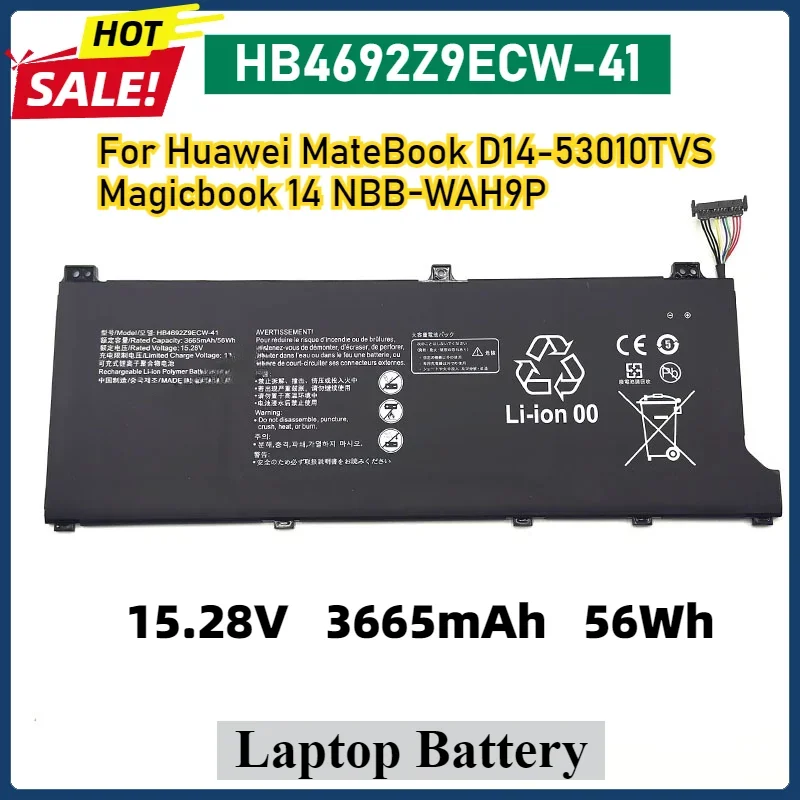 15.28V HB4692Z9ECW-41 Battery For Huawei MateBook D14-53010TVS Magicbook 14 NBB-WAH9P NBL-WAQ9H WFH9 WFQ9 Laptop Batteries