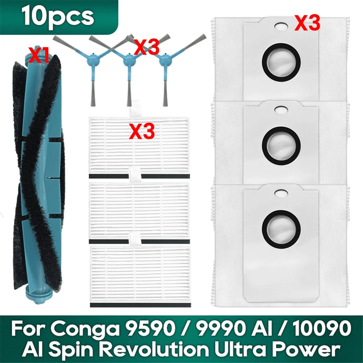 A20M для 9590 9990 AI 10090 AI Revolution Ultra Power Home Основная боковая щетка Hepa-фильтр Мешок для пыли Запасная часть