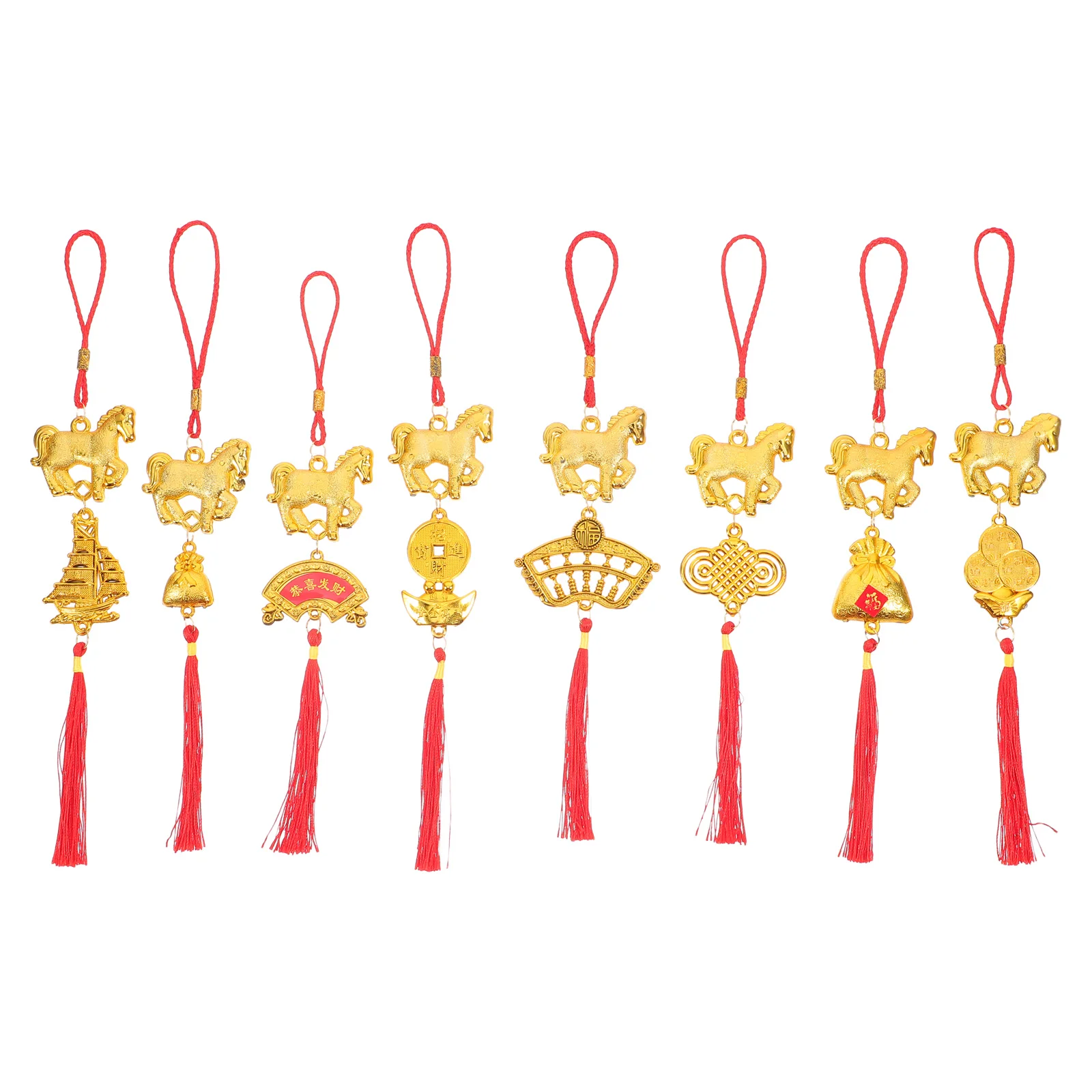 

8pcs 2026 Lunar New Year Decorations Ceiling Hanging Ornaments Asian Spring Festival Party Supplies Festive Home Wall Decorative