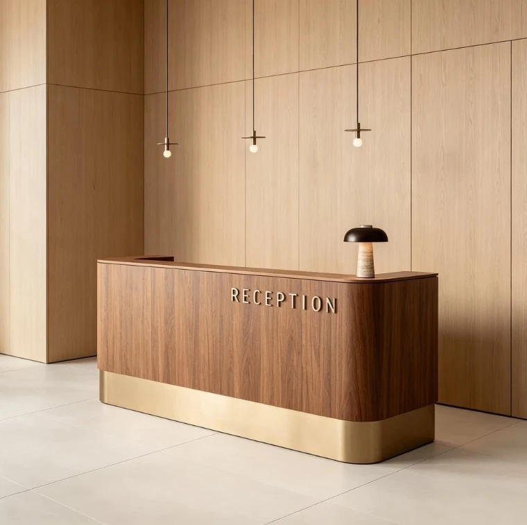 Light Luxury Stainless Steel Bar Small Cashier Reception Desk For Retail Store Beauty Salon Hotel Front Checkout Service Table