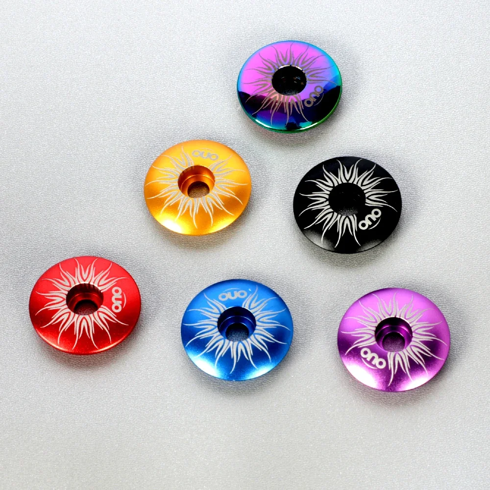 OUO CNC Mtb غطاء الطاقة 1 1/8 سماعة الفواصل الجذعية غطاء علوي الترباس 28.6 مللي متر شوكة فاصل دراجة جسر عمود التوجيه