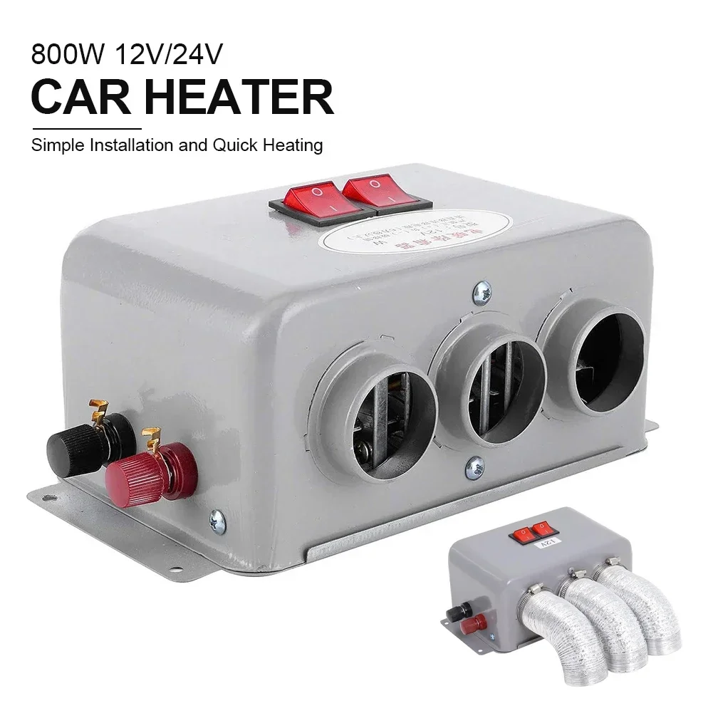 12V/24V 800W Car Heater Electric Cooling Heating Fan Electric Dryer Windshield Defogging Demister Defroster for RVs Trucks Boat