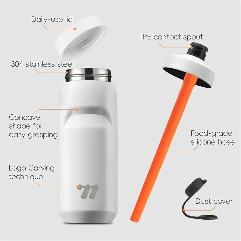 WEST BIKING Stainless Steel Insulated Sports Water Bottle 550ml Cycling Fitness Vacuum Cup Gym Portable MTB Bike Thermal Bottle