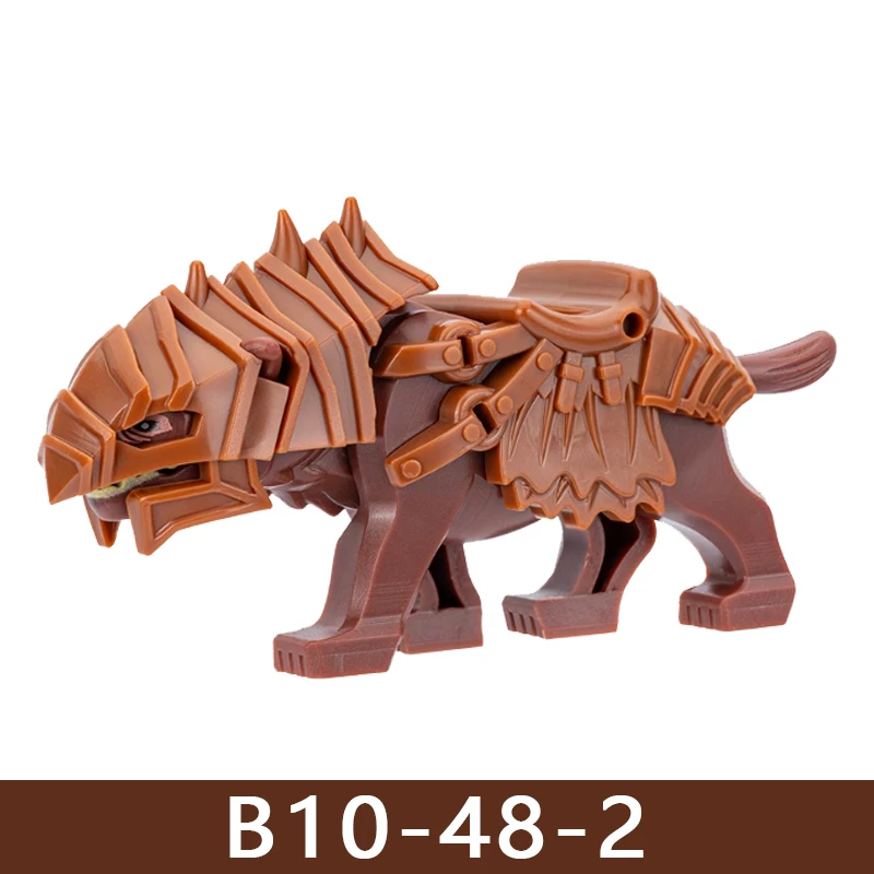 Mittelalterliche Burg Soldat Figuren Bausteine Ritter Ork Krieger Drache Wolf Tiere Kampf Flaggen Zubehör Ziegel Spielzeug Jungen