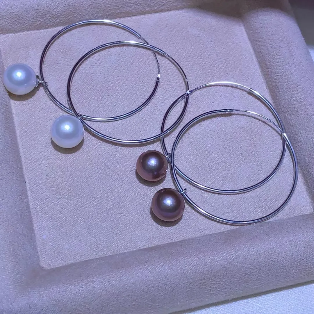 Wholesale S925 Sterling Silver Earrings Mount Findings Settings Base Mounting Parts Accessory for 9-10mm Pearls 5 pairs/lot