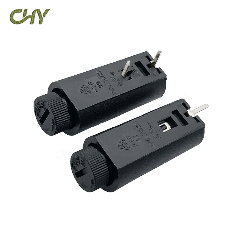 5Pcs/Lot PTF-50/45 Fuse 5x20 Fuse Tube Holder Box PCB Panel Mount Vertical & Horizontal Type High-Temperature Resistant Socket