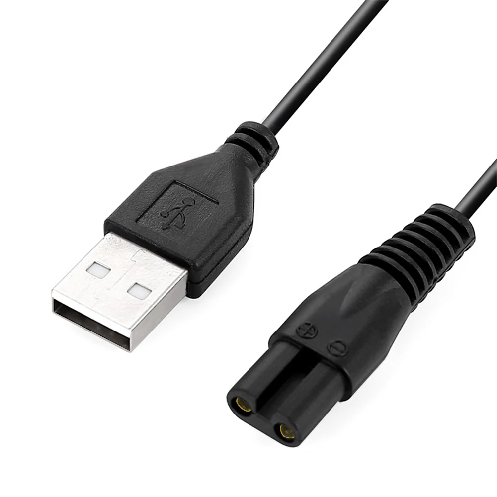 USB 2-Prong Shaver Charging Cable Replacement Compatible  Charger Cord Various devices suitable for 2-Prong plugs