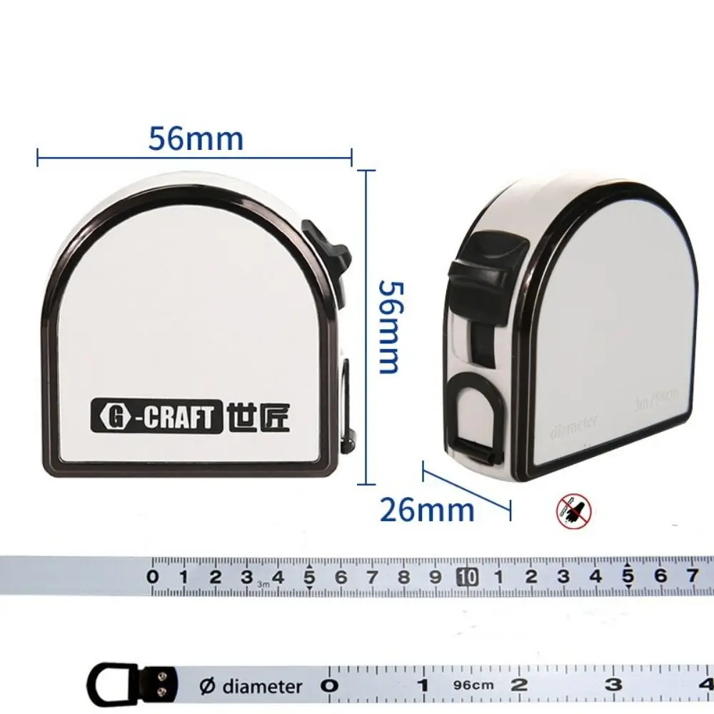 

300cm Retractable Ruler Diameter Measuring Steel Tape Construction Measure Tool Flexible Measurement Sewing Tailor Craft