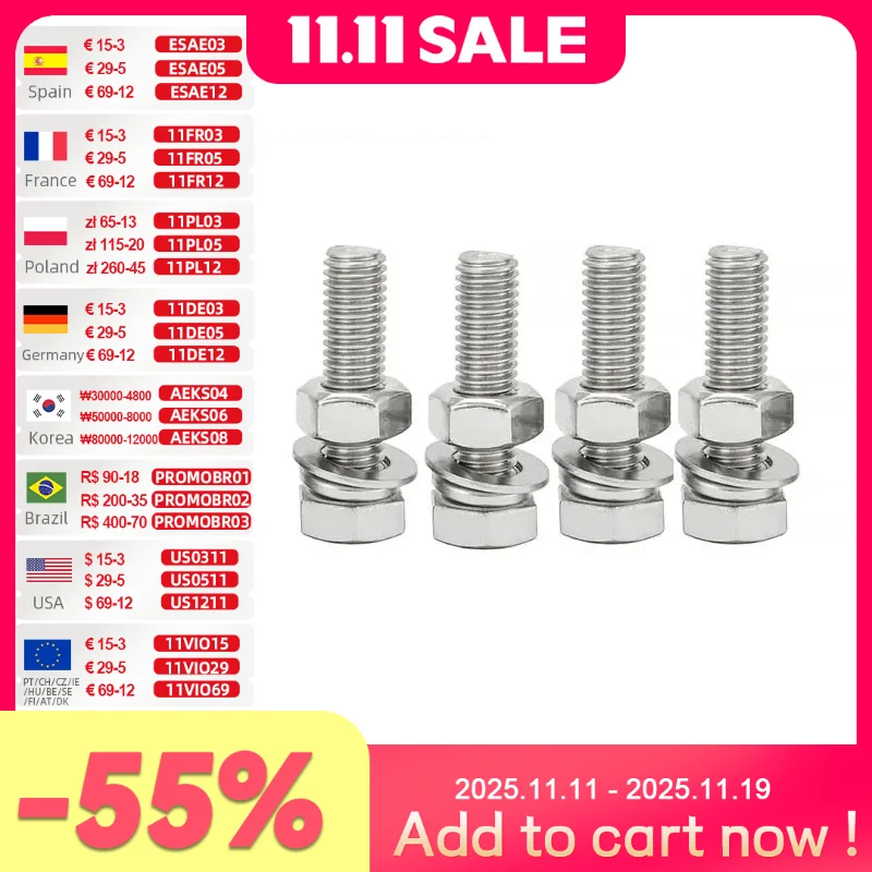 

Винты с шестигранной головкой ALLSOME 8*30 внешний шестигранник для сверлильного станка, сверлильного станка, фрезерного рабочего стола, с крестообразными тисками