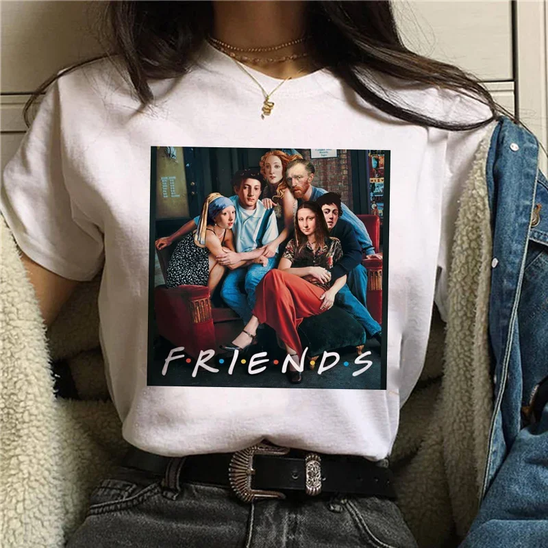 Summer New Mona Lisa Aesthetic Harajuku T Shirt Ullzang Vintage Graphic T-shirt Funny 90s Tshirt Korean Style Top Tees Women