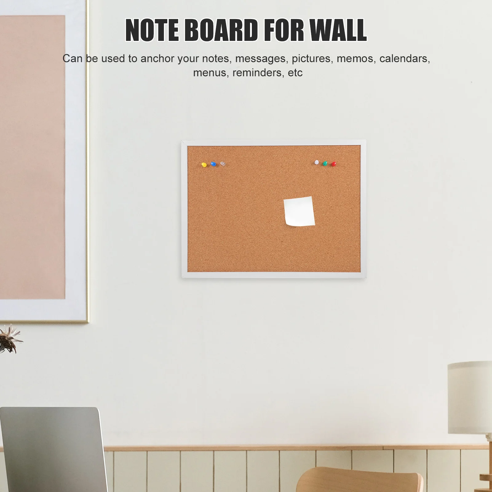 

White Framed Cork Board Decorative Message Household Wall for Notes Large Boards Walls Wooden Notice