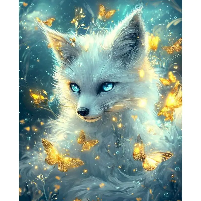 

GATYZTORY Diamond Painting Fox Full Drill Decoration For Home Diamond Mosaic Animal Cross Stitch Kits