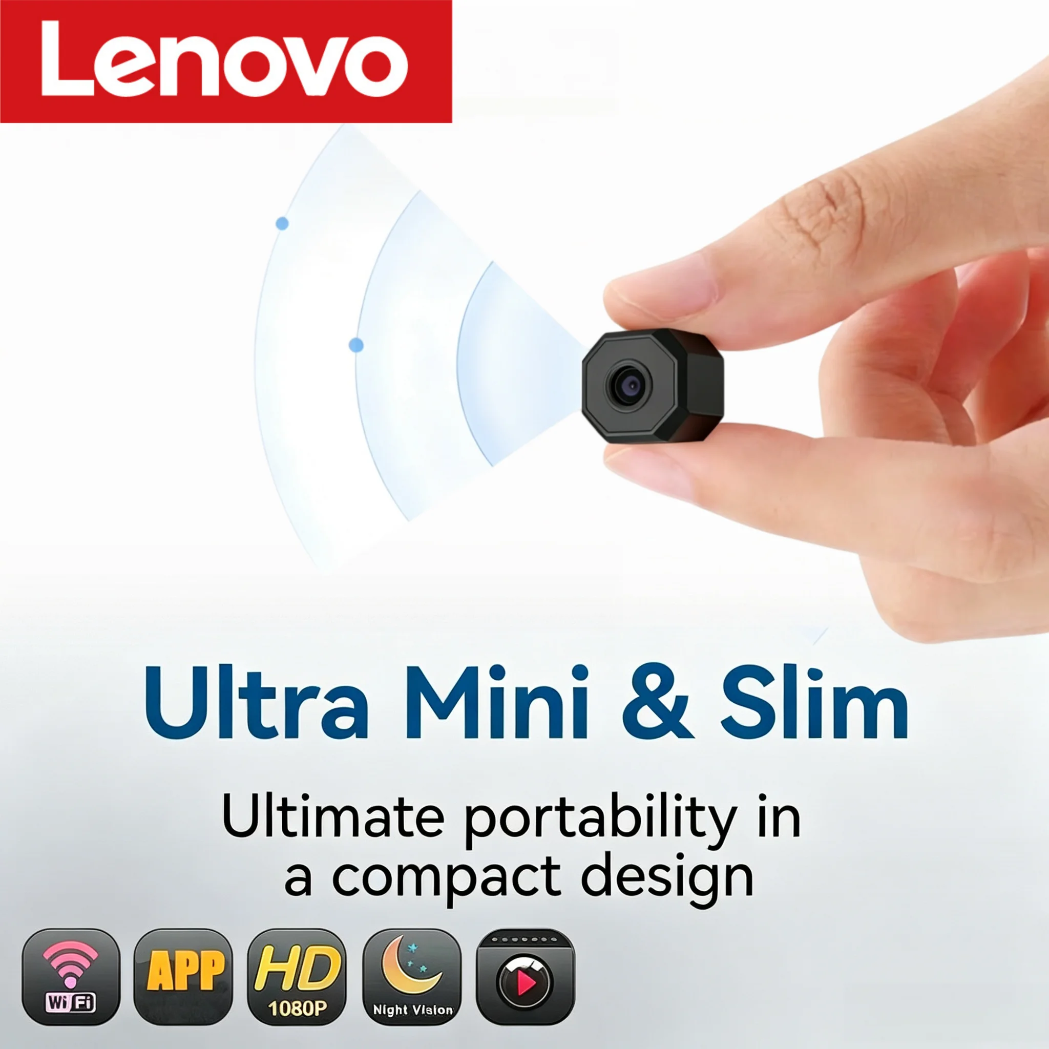 Lenovo 4K Wireless Camera Surveillance Security Mini Video Cam Night Vision Motion Detect Camcorder Mini Cam Monitor Smart Home