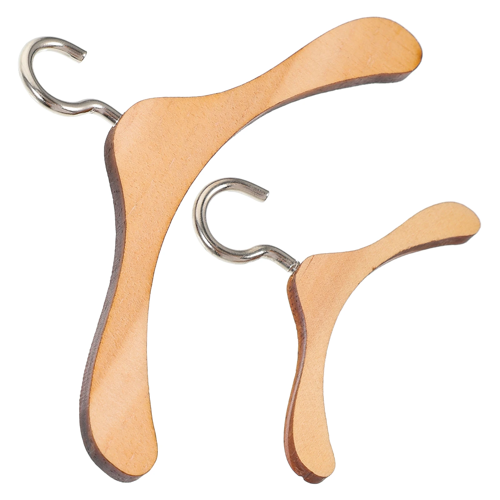 

1 set Folding Clothes Hanger Rack White Iron 10cm 6cm Wood Hangers Miniature Furniture Dollhouse Accessories Practical