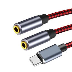 Type-C to Aux Jack Adapter Cable Headphone Microphone Converter USB C To 3.5mm Splitter Audio Cord for Mobile Phone Tablet