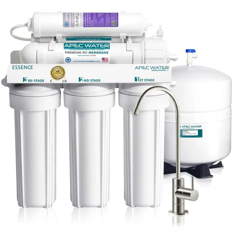 APEC Water Systems ROES-PH75 Top Tier Alkaline Mineral 6-Stage Certified Ultra Safe Reverse Osmosis Drinking Water Filter System