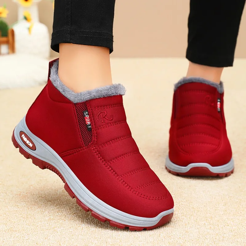 

2025 New Winter Women's Warm Cotton Boots Fleece-lined Thickened Waterproof Non-slip Women's Cotton Shoes Snow Boots