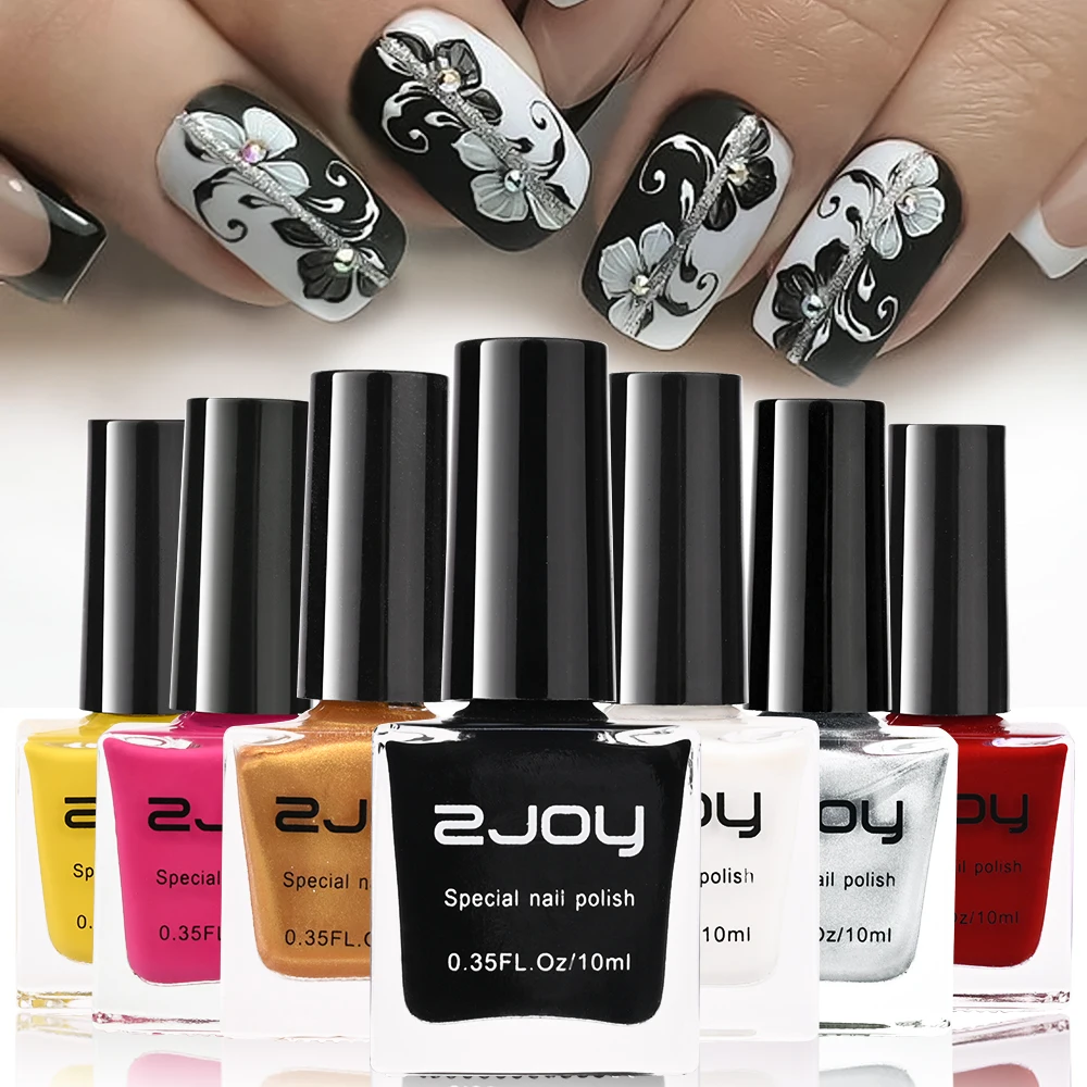 (30 Colors) 10ml Nail Stamping Polish 1/2pcs Black/ White Colorful Stamping Plate Printing Varnish Semi Permanent  Nail Varnish