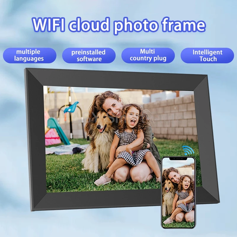 새로운 디지털 포토 프레임 Frameo 클라우드 포토 프레임 스마트 터치 10.1인치 WiFi 포토 프레임 800x1280 해상도 안드로이드 8.1 시스템