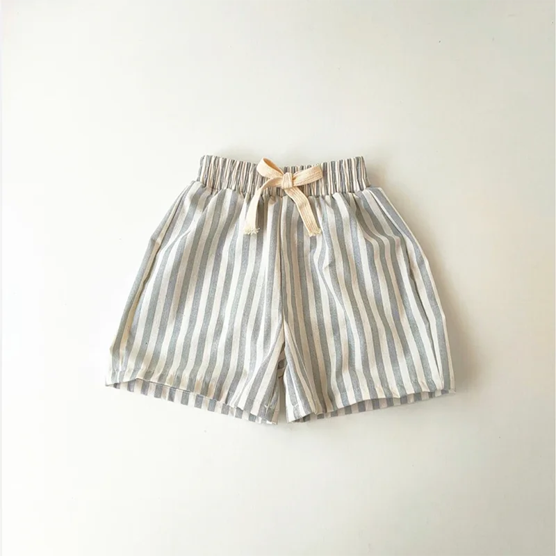 Gestreifte Jungenhose aus Retro-Hanf-Baumwolle mit lässigem und hochwertigem Design, elastische Taille, Mädchenkleidung, Kinderhose – Detail 17