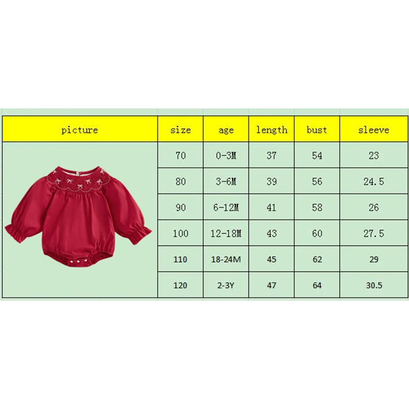 Toddler Baby Girl Smocked Romper Bow Embroidery Round Neck Long Sleeve Fall Bubble Jumpsuit for 0-3 Years image 6