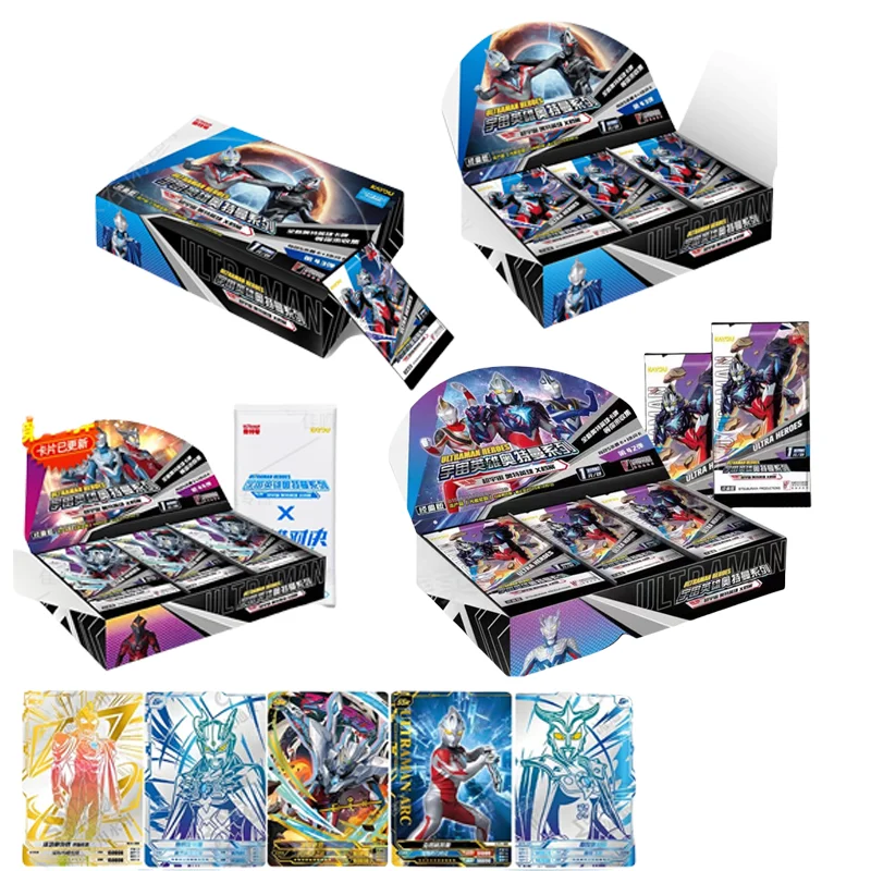 KAYOU Original Ultraman serie completa paquete de refuerzo de tarjetas figura de Anime tarjetas de colección raras tarjeta Flash juguete para regalo de niños