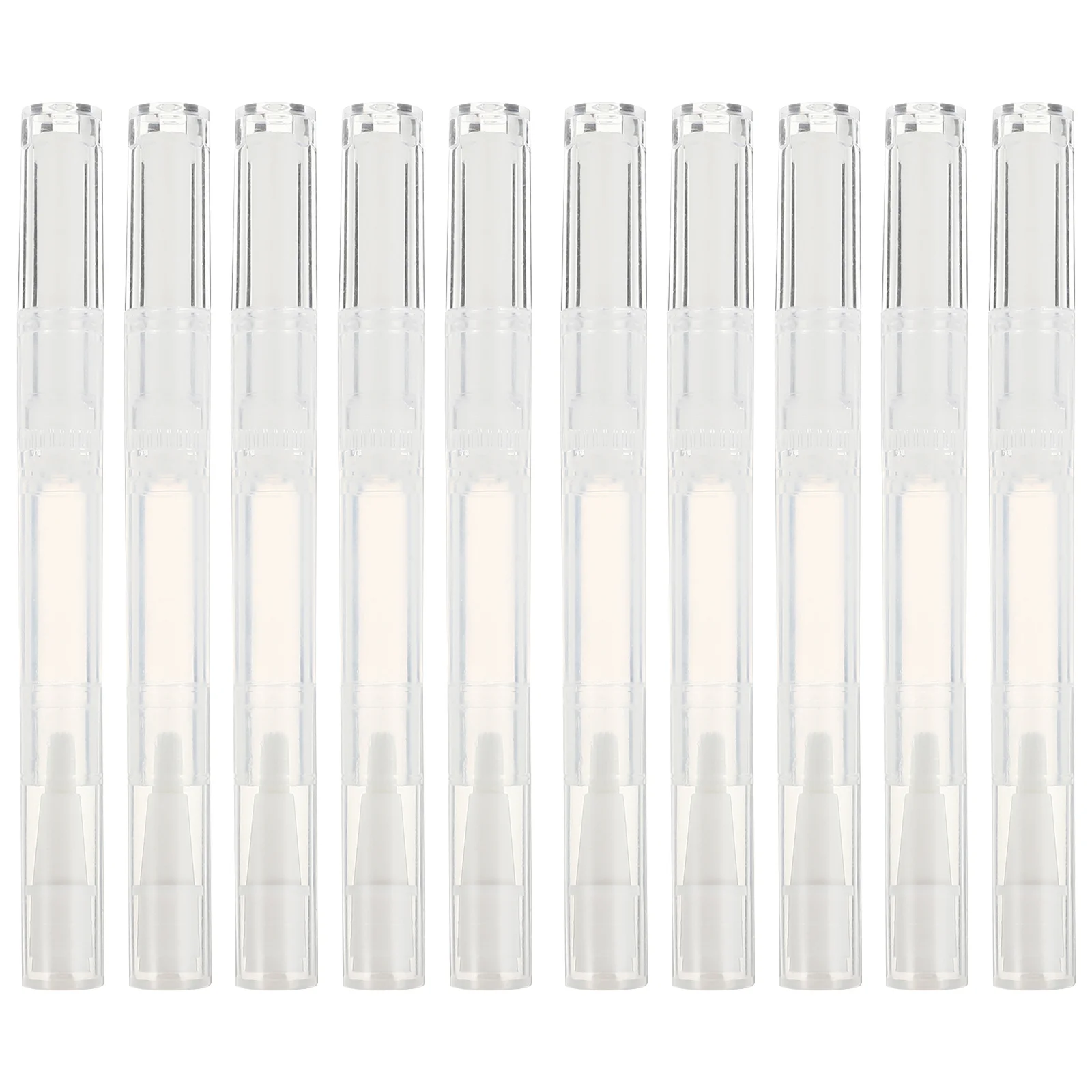 10 Stuks 3 Ml Transparante Twist Pen Lege Nagellak Met Opzetborstel Roterende Buis Lipgloss Applicator Pennen Wimper olie