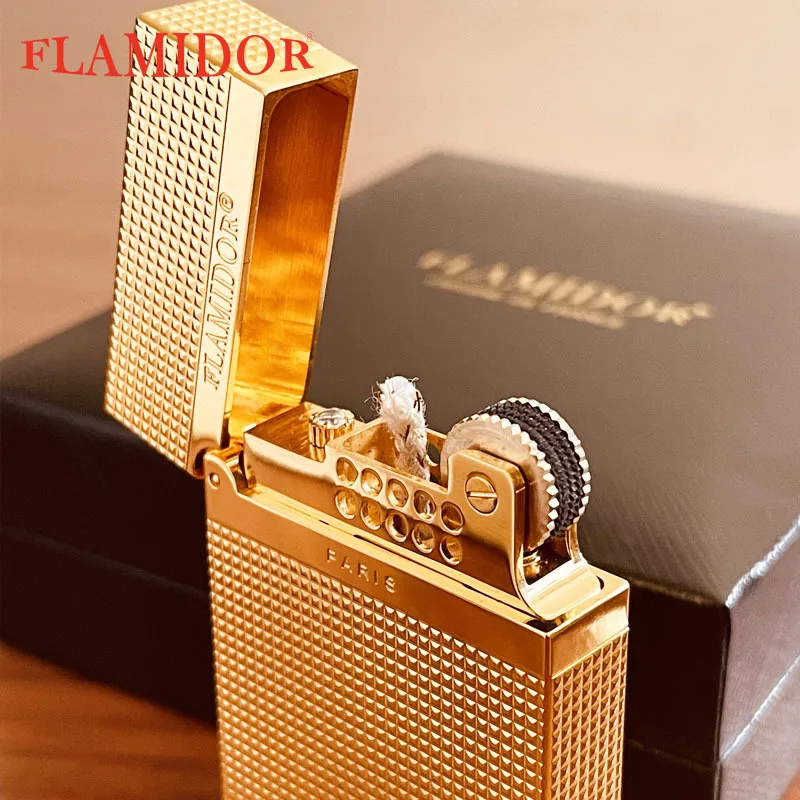 

FLAMIDOR латунная зажигалка Flamido Long Sing, персонализированная креативная ультратонкая зажигалка, классическая масляная машина