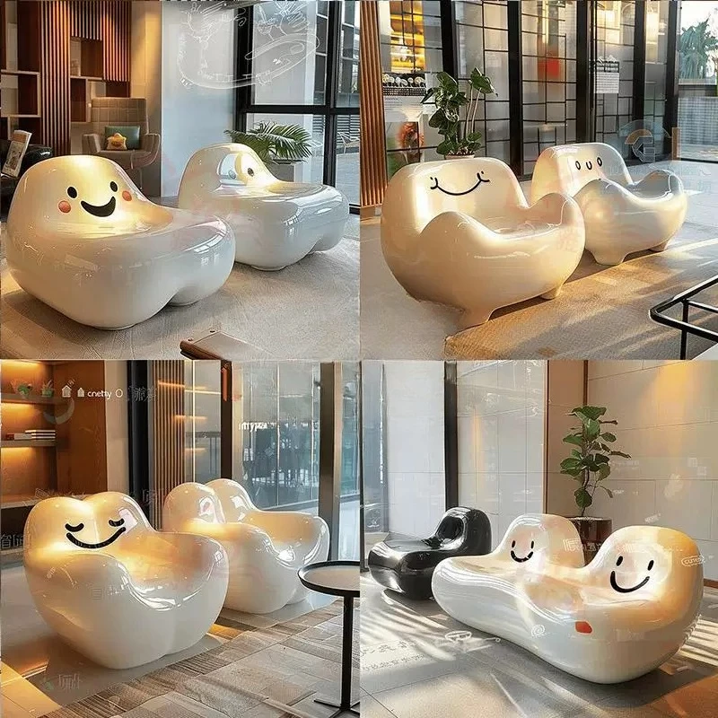 Fiberglass Cartoon Tooth Modeling Seat Children's Area Waiting Chair Outdoor Waterproof Seat Creative Strip Leisure Chair
