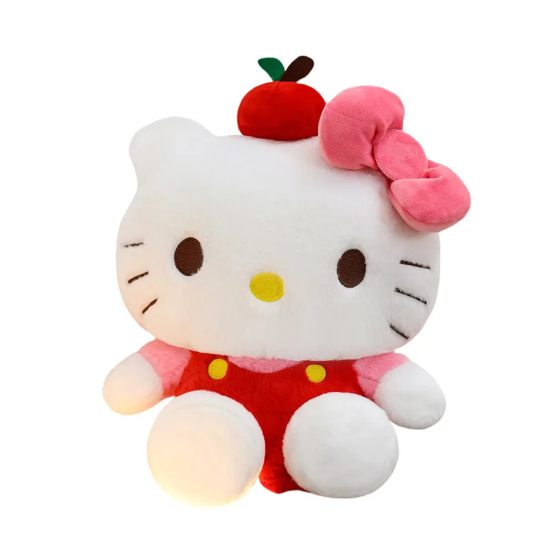 귀여운 애플 헬로키티 고양이 봉제 인형 귀여운 어린이 생일 선물 소녀용