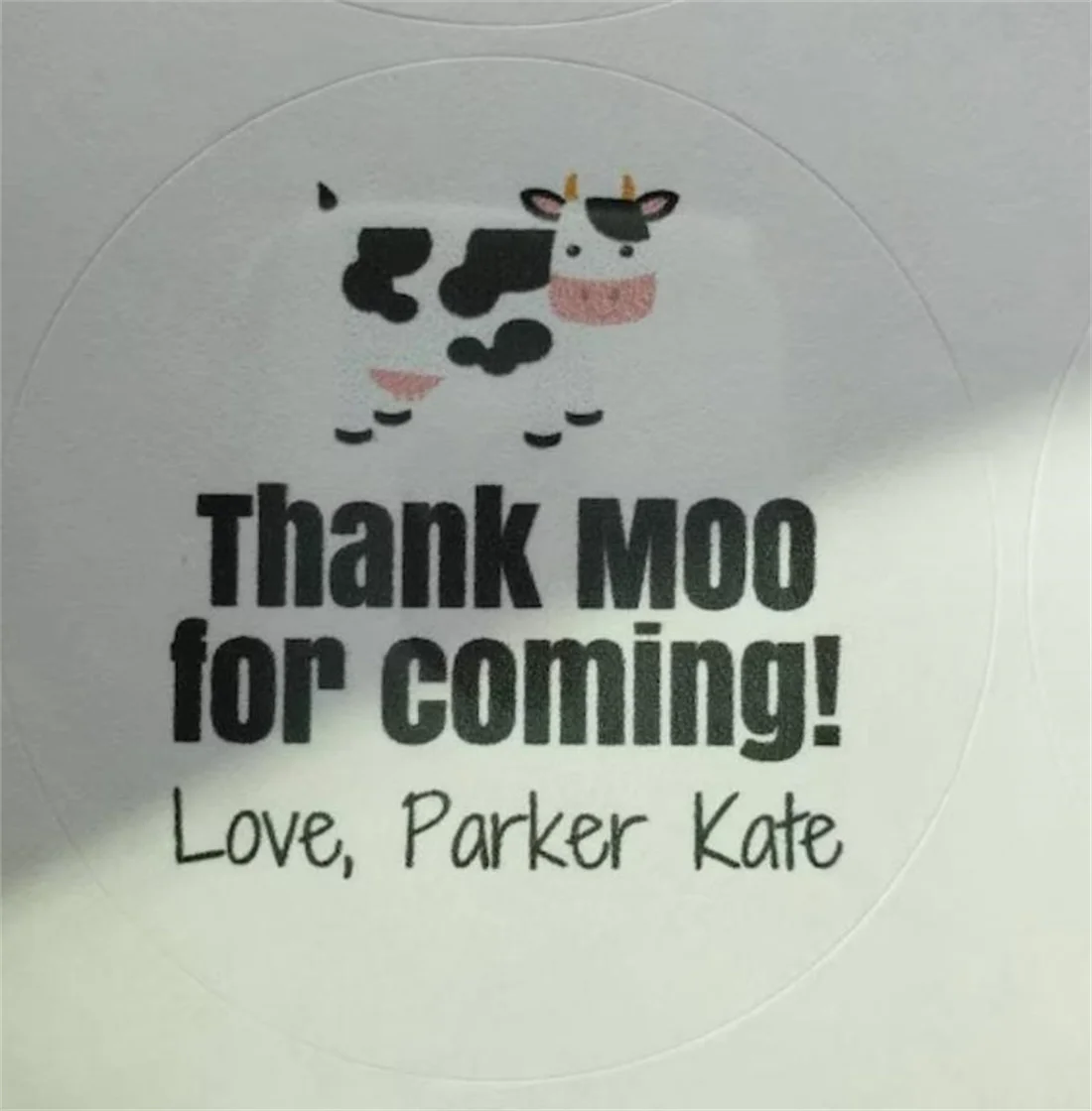 25PCS Cow Moo Stickers, Cow Theme, First Birthday, Farm Theme, Cow Favors, Birthday, Moo Thanks, Moo I'm Two, Barn Animals, Farm