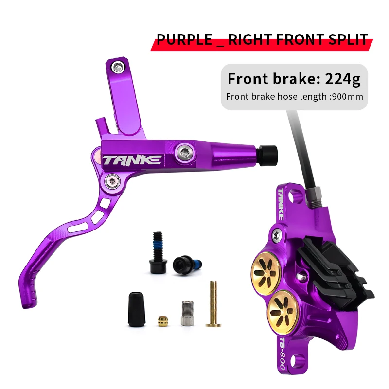 TANKE MTB 4-piston hydraulic disc brake 900/1700mm, 4-piston brake pad in resin, oil pressure AM DH road MTB ultra-light disc br image 3