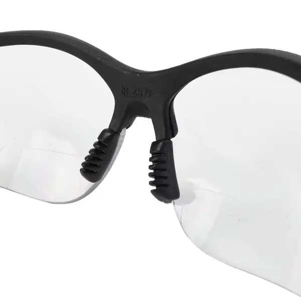 Reinforcer RX(TM) Reader Safety Glasses, Black Wraparound Frame, 3.0 Diopter, Clear Lens, Universal