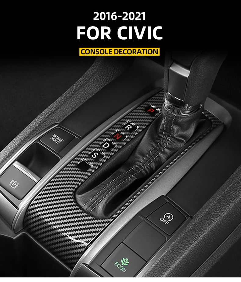 Für HONDA 2016 2017 2018 2019 2020 2021 10. Generation CIVIC SEDAN HATCHBACK AT Schaltgetriebe Dekorativer Aufkleber Innenraumzubehör – Detail 1