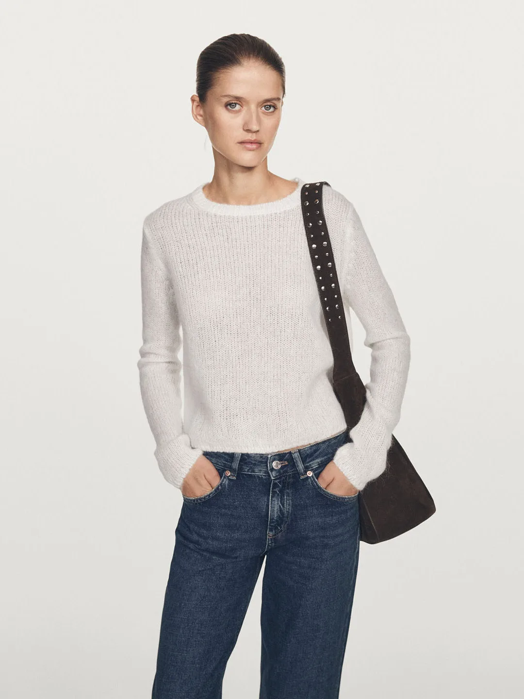 

Новый осенне-зимний легкий вязаный свитер-кардиган из альпаки для женщин, повседневный, круглый вырез, свободный крой, MD