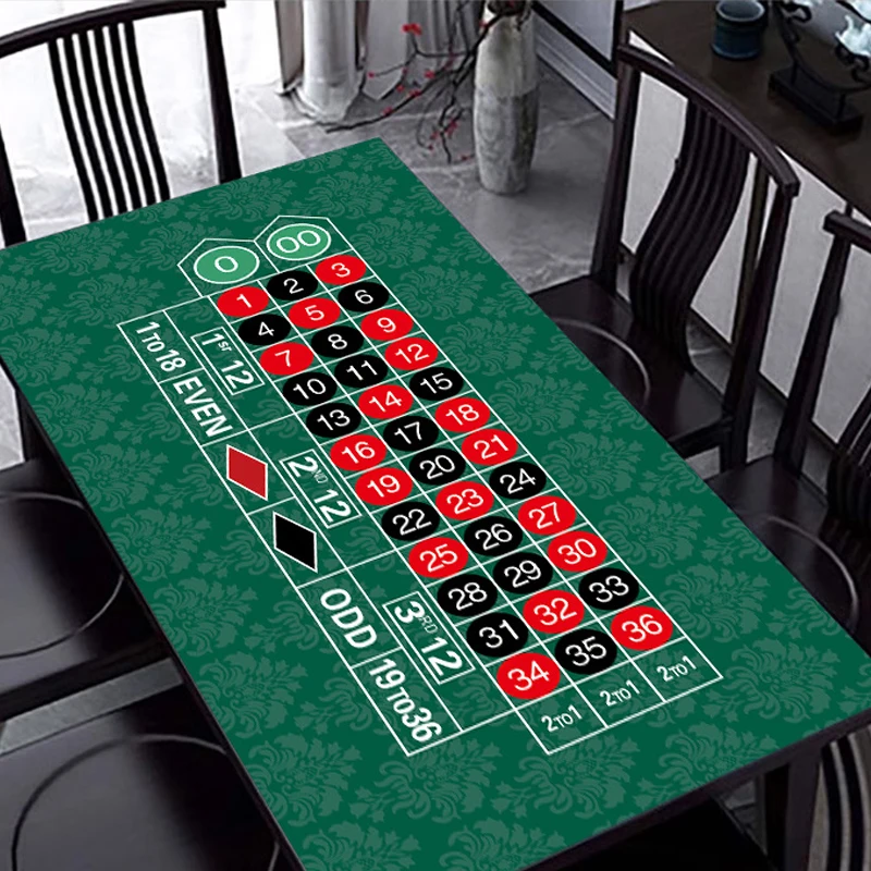 1.2 * 0.6/1.8 * 0.9m Texas Poker Table Rubber Mat Russian Roulette Entertainment Special Anti slip Table