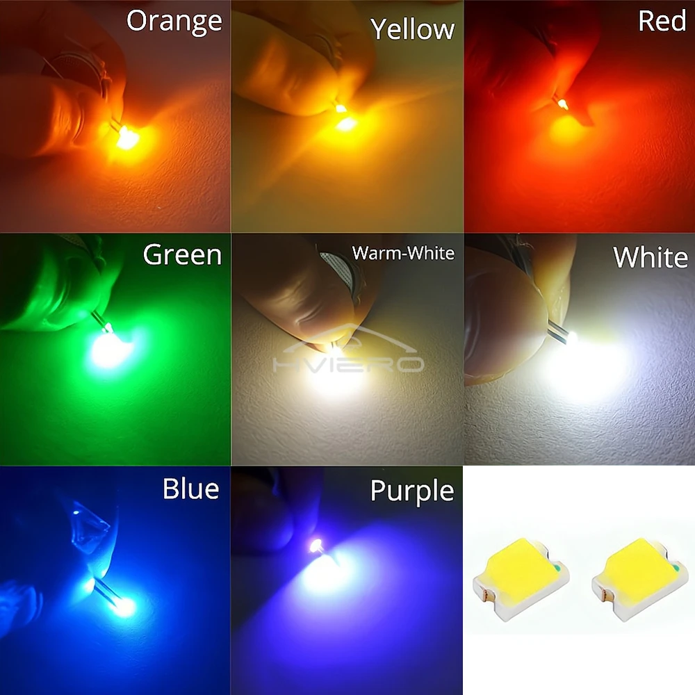 1000 Adet 0805 Beyaz Kırmızı Yeşil Mavi Sarı SMD LED Cips 2.0 ~ 3.0 V Süper Parlak Lamba Vurgu Işık Yayan Diyot Yama Aydınlatma