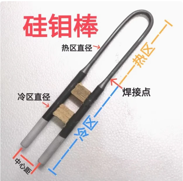 

TC1700 U-Type MoSi₂ Flexible Ceramic Heating Element for Electric Furnace, Custom Item, MOQ: 2 Pcs