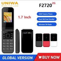 UNIWA F2720 2G Flip Feature Phone 1.77Inch Big Push-Button for Senior Elderly 600mAh Wireless Radio Clamshell Cheap Keypad Phone