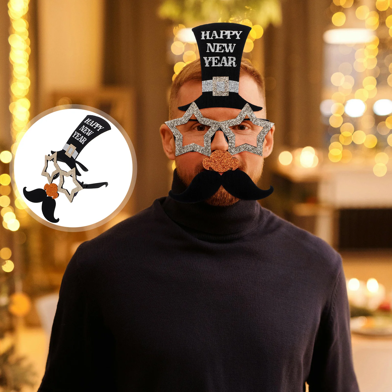 Gafas decorativas de Nochevieja, tocados, decoraciones creativas, fiesta de plástico para accesorios de fotografía, hombre tiene
