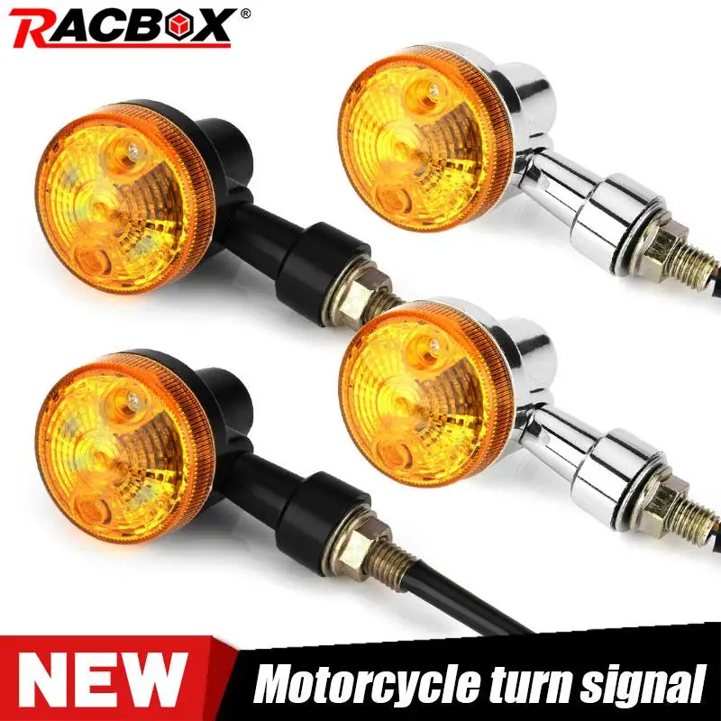 

4pcs Motorcycle Turn Light Amber Directional Lamp 12V Side Marker For Honda Yamaha Suzuki Kawasaki Cafe Racer Cruiser Chopper