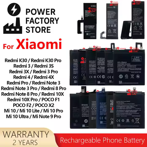 Brand New BM47 For Xiaomi Mi 10 10X Redmi 3/4 K30 Pro Note 8 Pro POCO F1 F2 Phone Replacement Batteries For Mi Note 9 Pro